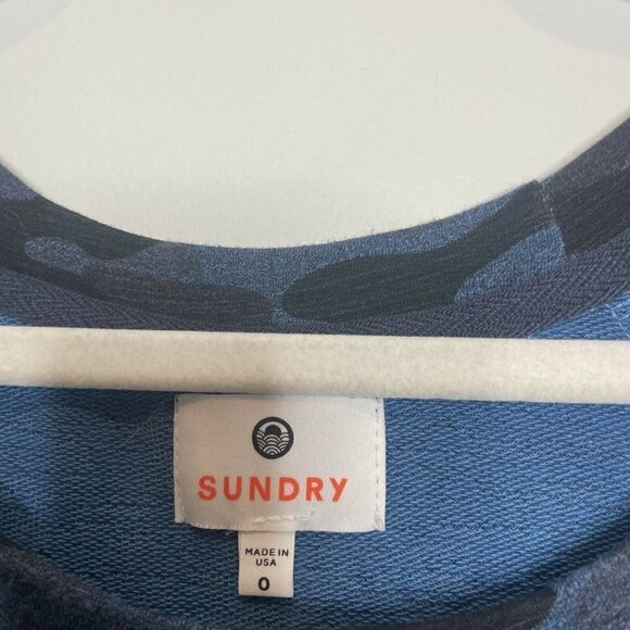 Sundry Blue Camo Sweatshirt Dress Size 0 XS - Picture 3 of 7